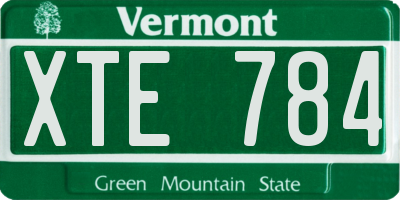 VT license plate XTE784