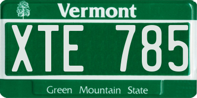 VT license plate XTE785
