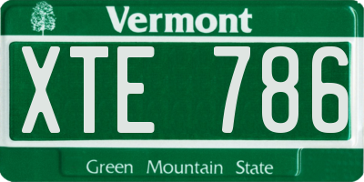 VT license plate XTE786