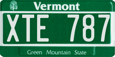 VT license plate XTE787