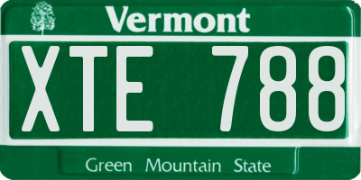 VT license plate XTE788
