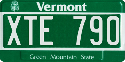 VT license plate XTE790