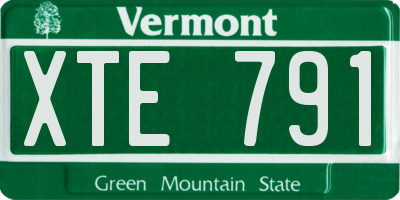 VT license plate XTE791