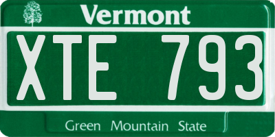 VT license plate XTE793