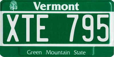 VT license plate XTE795