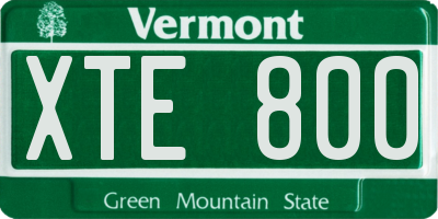 VT license plate XTE800