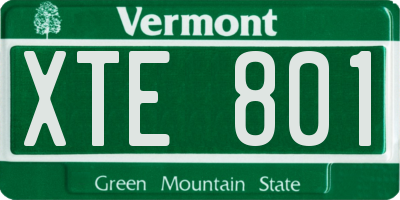 VT license plate XTE801
