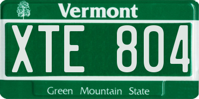 VT license plate XTE804