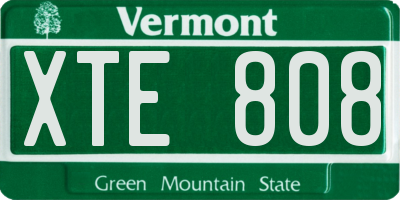 VT license plate XTE808