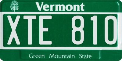 VT license plate XTE810