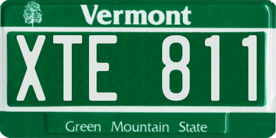 VT license plate XTE811