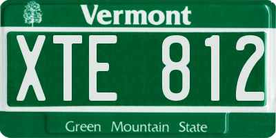 VT license plate XTE812