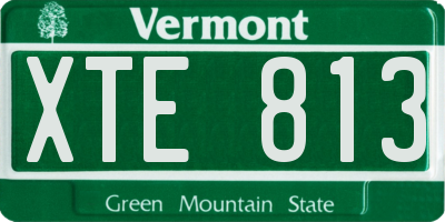 VT license plate XTE813