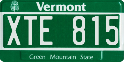 VT license plate XTE815