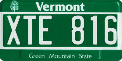 VT license plate XTE816