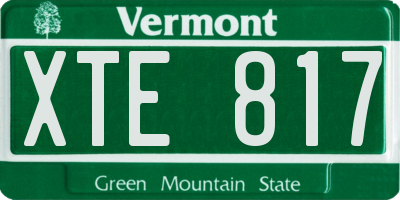 VT license plate XTE817