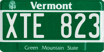 VT license plate XTE823