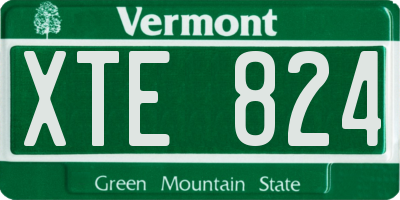 VT license plate XTE824