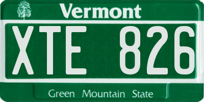 VT license plate XTE826