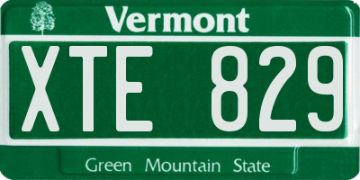 VT license plate XTE829