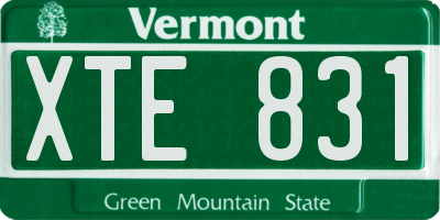 VT license plate XTE831
