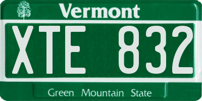 VT license plate XTE832