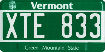 VT license plate XTE833