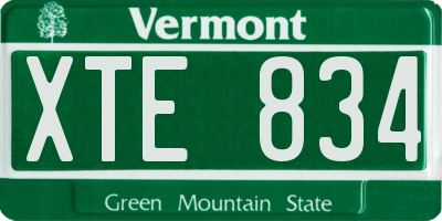 VT license plate XTE834