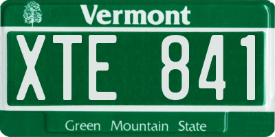 VT license plate XTE841