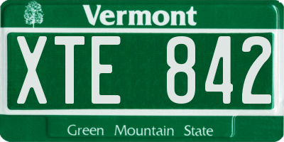 VT license plate XTE842