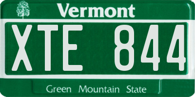 VT license plate XTE844