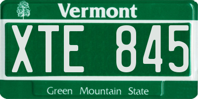 VT license plate XTE845