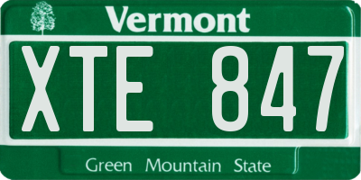 VT license plate XTE847