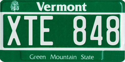 VT license plate XTE848