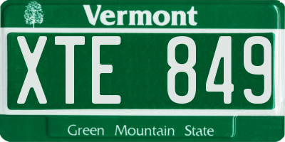 VT license plate XTE849