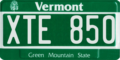 VT license plate XTE850