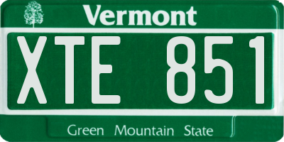 VT license plate XTE851