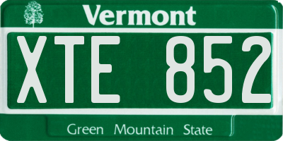 VT license plate XTE852