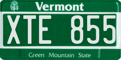 VT license plate XTE855