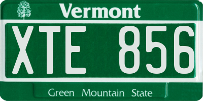 VT license plate XTE856
