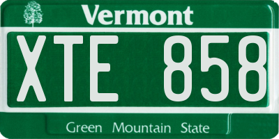 VT license plate XTE858