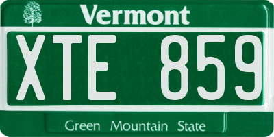 VT license plate XTE859