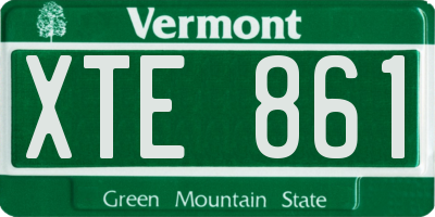 VT license plate XTE861