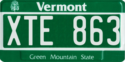VT license plate XTE863