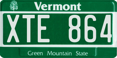 VT license plate XTE864