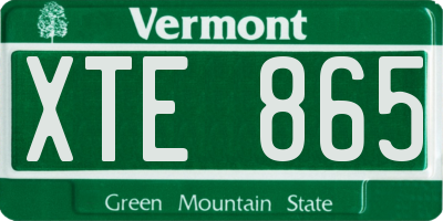 VT license plate XTE865