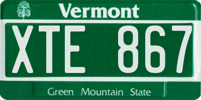 VT license plate XTE867
