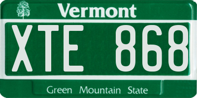 VT license plate XTE868