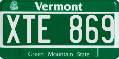VT license plate XTE869