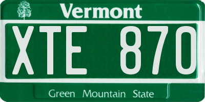 VT license plate XTE870